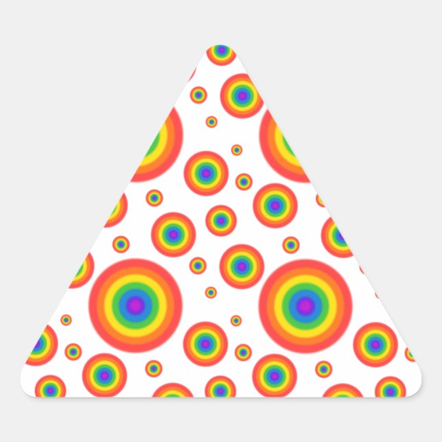 Rainbow Polka Dots Triangle Sticker (Front)