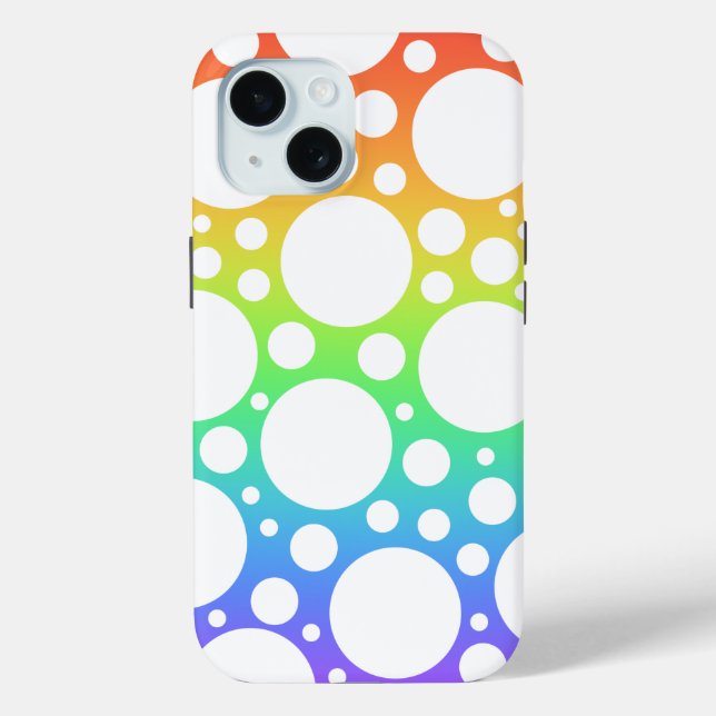Rainbow Polka Dotted iPhone Case (Back)