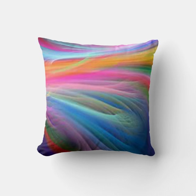 Rainbow polyester throw pillow. pillow (Front)