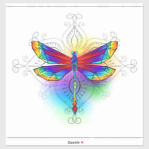 Rainbow Polygonal Dragonfly
