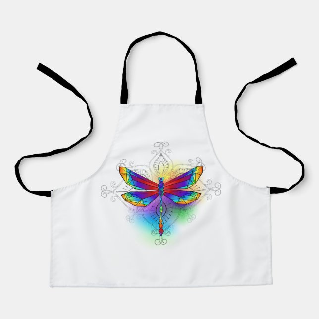 Rainbow Polygonal Dragonfly Apron (Front)