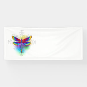 Rainbow Polygonal Dragonfly Banner