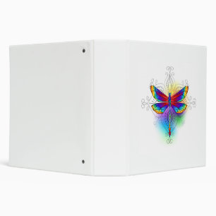 Rainbow Polygonal Dragonfly Binder