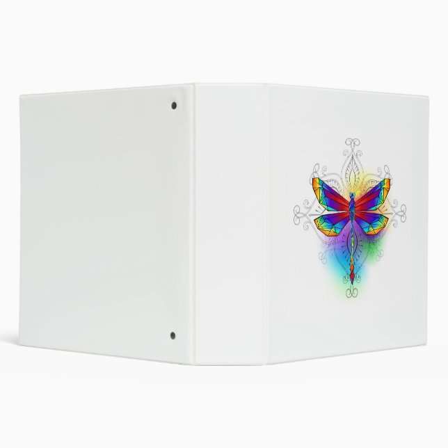 Rainbow Polygonal Dragonfly Binder (Background)