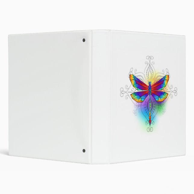 Rainbow Polygonal Dragonfly Binder (Background)