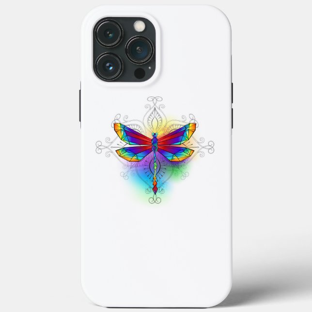 Rainbow Polygonal Dragonfly Case-Mate iPhone Case (Back)