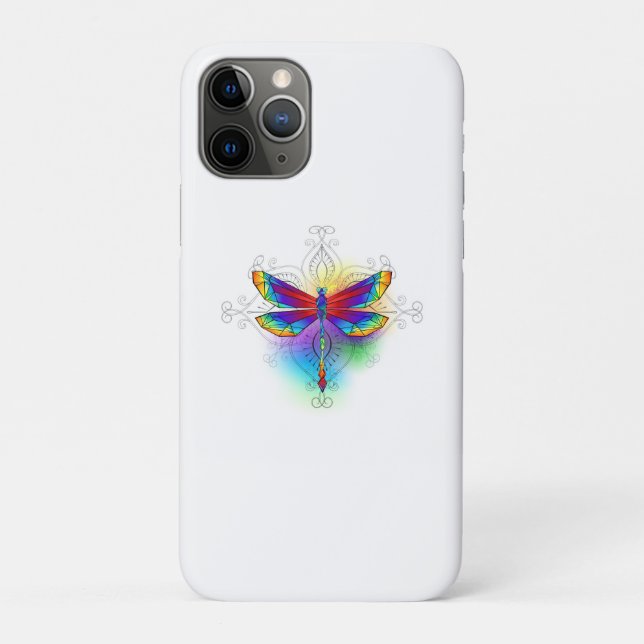 Rainbow Polygonal Dragonfly Case-Mate iPhone Case (Back)