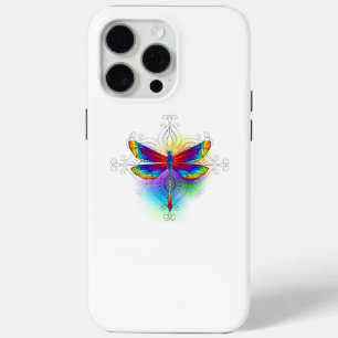 Rainbow Polygonal Dragonfly iPhone 15 Pro Max Case