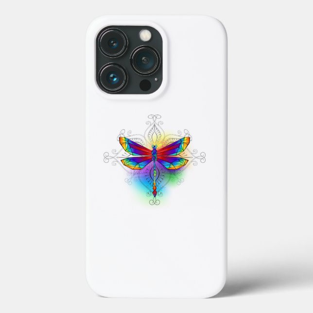 Rainbow Polygonal Dragonfly Case-Mate iPhone Case (Back)