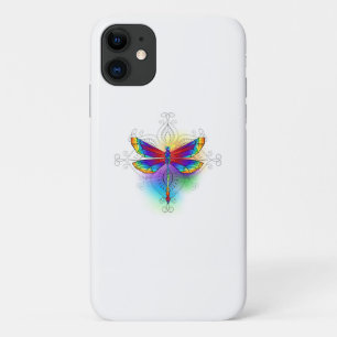 Rainbow Polygonal Dragonfly iPhone 11 Case