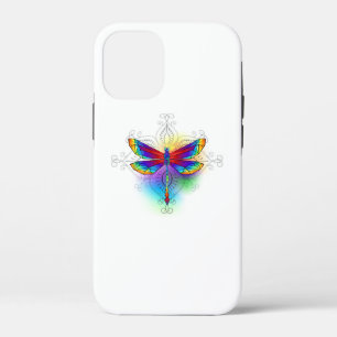 Rainbow Polygonal Dragonfly iPhone 12 Mini Case