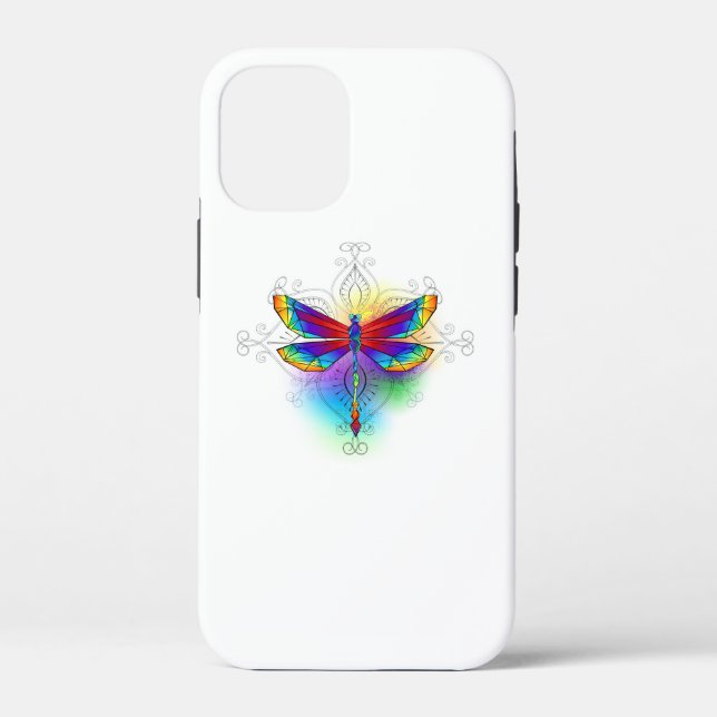 Rainbow Polygonal Dragonfly Case-Mate iPhone Case (Back)