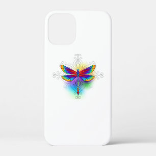 Rainbow Polygonal Dragonfly iPhone 12 Mini Case