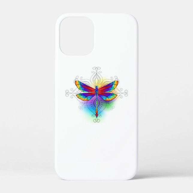 Rainbow Polygonal Dragonfly Case-Mate iPhone Case (Back)