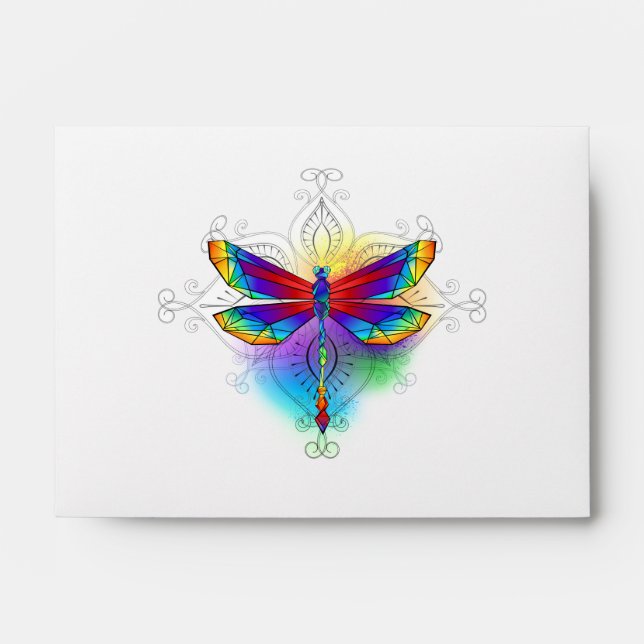 Rainbow Polygonal Dragonfly Envelope (Front)
