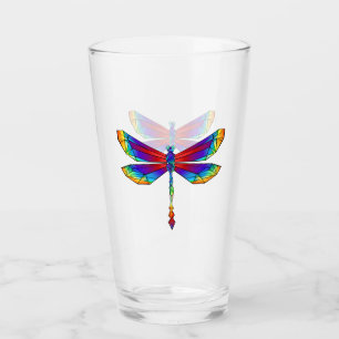 Rainbow Polygonal Dragonfly Glass