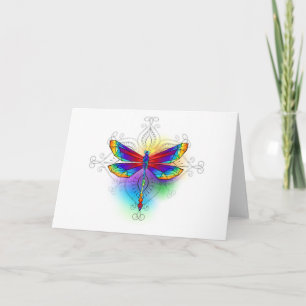 Rainbow Polygonal Dragonfly Invitation