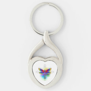 Rainbow Polygonal Dragonfly Keychain