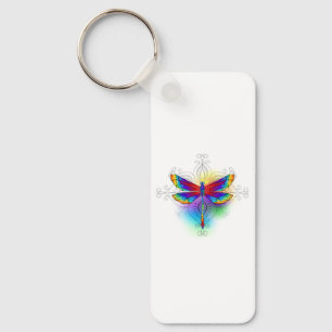 Rainbow Polygonal Dragonfly Keychain