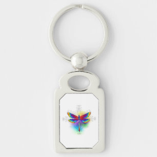 Rainbow Polygonal Dragonfly Keychain