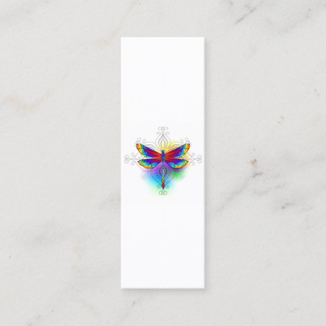 Rainbow Polygonal Dragonfly Loyalty Card (Front)