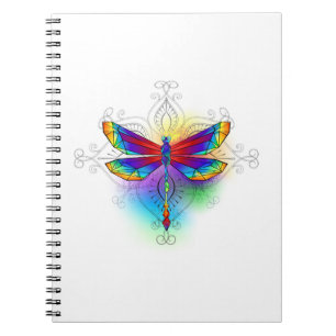 Rainbow Polygonal Dragonfly Notebook