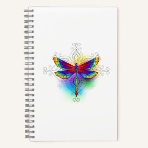 Rainbow Polygonal Dragonfly Notebook
