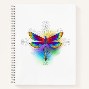 Rainbow Polygonal Dragonfly Notebook