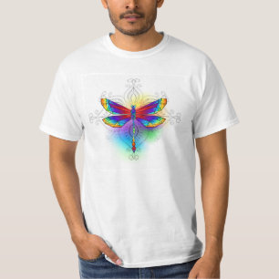 Rainbow Polygonal Dragonfly T-Shirt