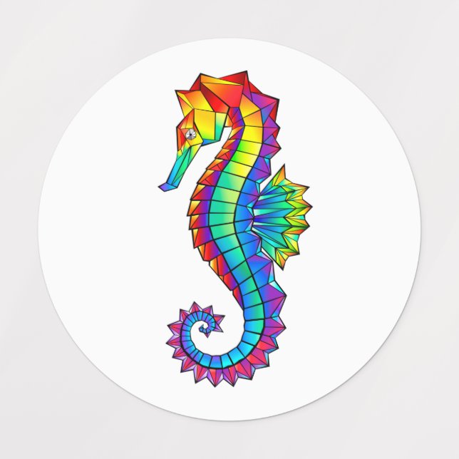Rainbow Polygonal Seahorse (Design 1)