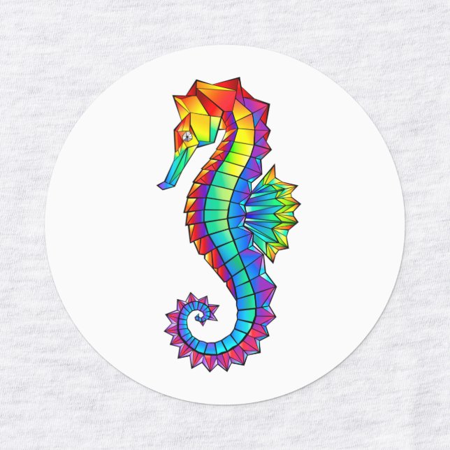 Rainbow Polygonal Seahorse (Design 1)