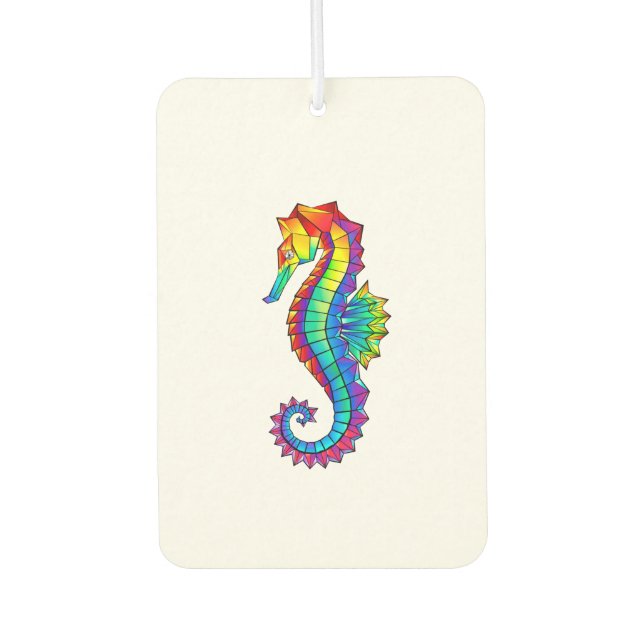 Rainbow Polygonal Seahorse Air Freshener (Front)