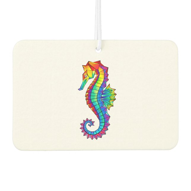 Rainbow Polygonal Seahorse Air Freshener (Front)