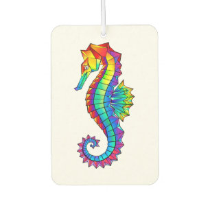 Rainbow Polygonal Seahorse Air Freshener