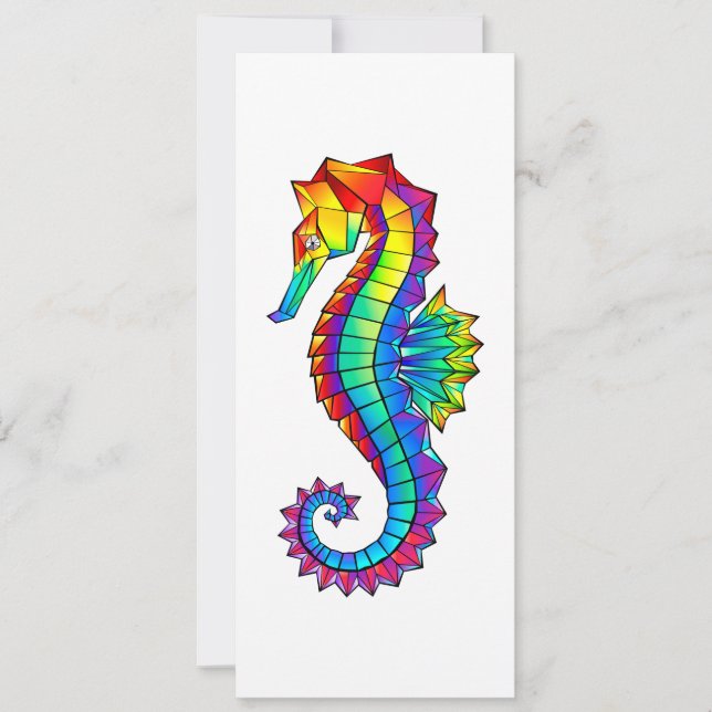 Rainbow Polygonal Seahorse Announcement (Front)