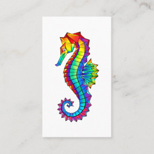 Rainbow Polygonal Seahorse Appointment Card