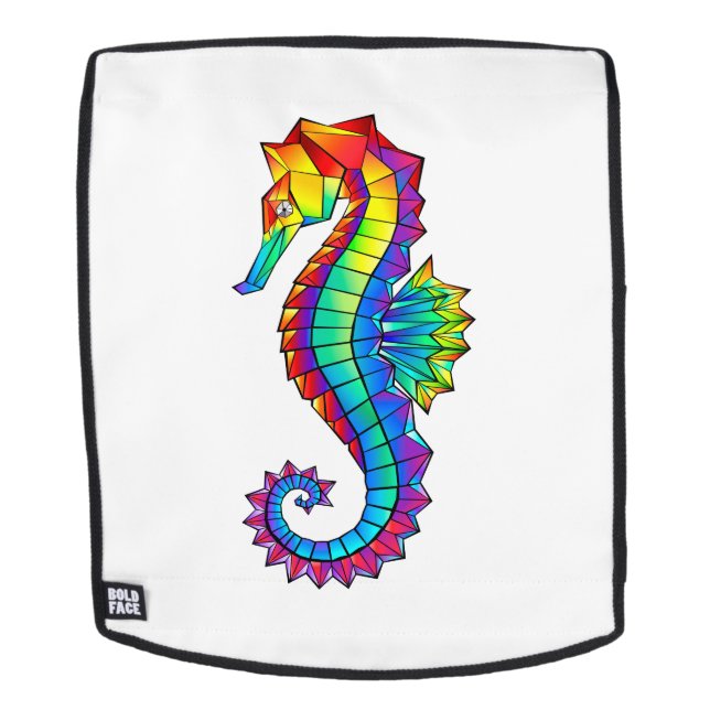 Rainbow Polygonal Seahorse Backpack (Removable Face)