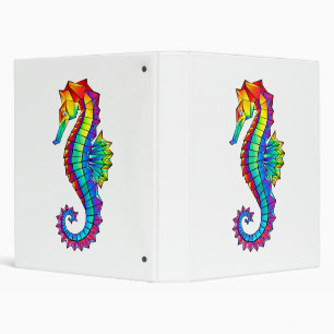 Rainbow Polygonal Seahorse Binder