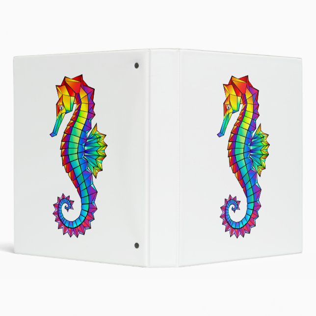 Rainbow Polygonal Seahorse Binder (Background)