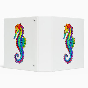 Rainbow Polygonal Seahorse Binder