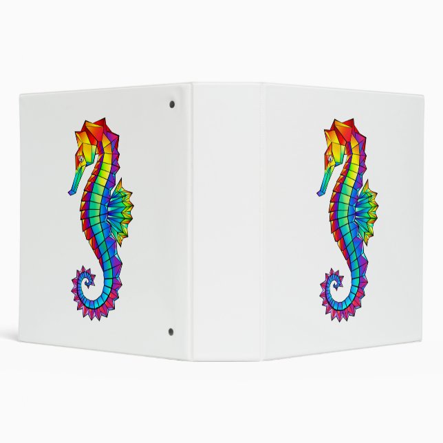 Rainbow Polygonal Seahorse Binder (Background)