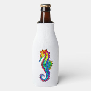Rainbow Polygonal Seahorse Bottle Cooler