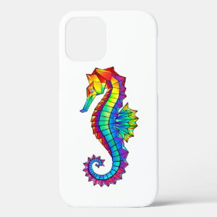 Rainbow Polygonal Seahorse iPhone 12 Case