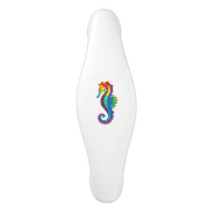 Rainbow Polygonal Seahorse Ceramic Cabinet Pull