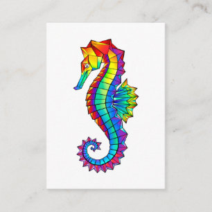 Rainbow Polygonal Seahorse Enclosure Card