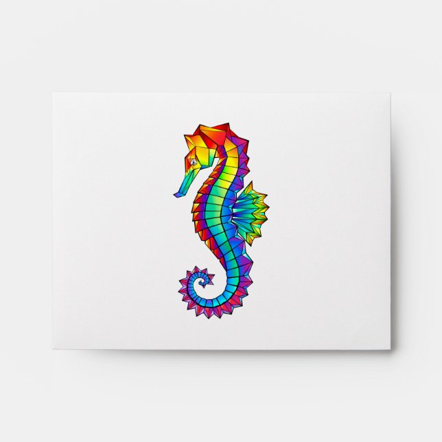 Rainbow Polygonal Seahorse Envelope (Front)