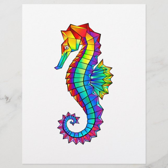 Rainbow Polygonal Seahorse Flyer (Front)
