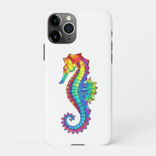 Rainbow Polygonal Seahorse iPhone 11Pro Case