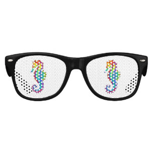Rainbow Polygonal Seahorse Kids Sunglasses