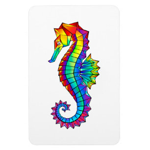 Rainbow Polygonal Seahorse Magnet